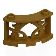 Fence Decorative 3 x 3 x 2 Quarter Round with 2 Studs em Dourado perolado