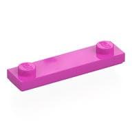 Plate Special 1 x 4 with 2 Studs with Groove [New Underside] em Rosa escuro