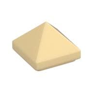 Brick Sloped 45° 1 x 1 x 2/3 Quadruple Convex [Pyramid] em Bege