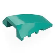 Brick Wedged, Curved 4 x 4 No Top Studs em Turquesa escuro