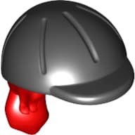 Hair and Helmet, Long with Ponytail and Black Riding Helmet Pattern