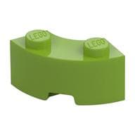 Brick Round Corner 2 x 2 Macaroni with Stud Notch and Reinforced Underside [New Style] em Verde-limão