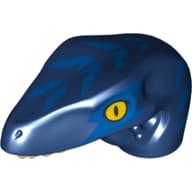 Animal Body Part, Dinosaur, Raptor Head with Yellow Eyes, Blue Stripes