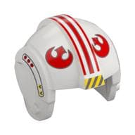 Helmet Rebel Pilot, Center Ridge with Red Stripes, Red Rebels Symbol, Yellow and Gray Stripes Print