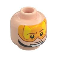 Minifig Head Luke Skywalker, Chin Strap, Smile, Visor Up / Visor Down Print