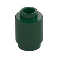 Brick Round 1 x 1 Open Stud em Verde escuro