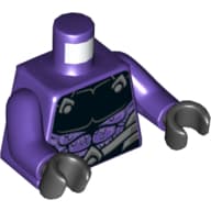Torso Chest Armor, Black, Scales, Silver Belt Print, Dark Purple Arms, Black Hands