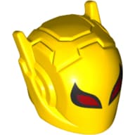 Helmet with Antennae and Large Red Eyes with Black Outline