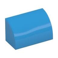 Brick Curved 1 x 2 x 1 No Studs em Celeste escuro