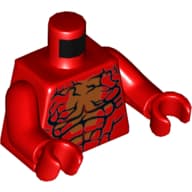 Torso Muscles and Crack Lines Print (Carnage), Red Arms and Hands
