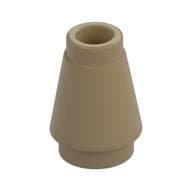 Cone 1 x 1 [Top Groove] em Bege escuro