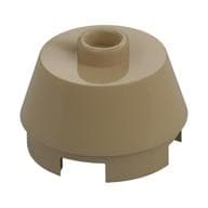 Brick Round 2 x 2 Truncated Cone em Bege escuro