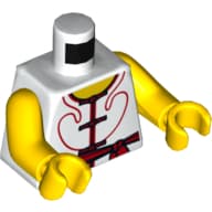 Torso, Robe, Red Trim, Red Sash Print, Yellow Arms and Hands