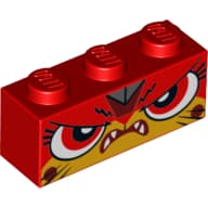 Brick 1 x 3 with Unikitty Angry, Red Eyes, Teeth