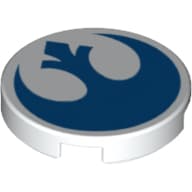 Tile Round 2 x 2 with Star Wars Blue Rebels Symbol Print
