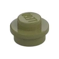 Plate Round 1 x 1 with Solid Stud em Verde oliva