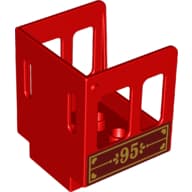 Duplo Train Cabin 3 x 3 x 3 1/2 with Dark Red Plaque and '95' Print