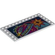 Plate Special 6 x 12 with Studs on 3 Edges and Carnival "Star Adventures" Print