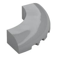 Brick Round Corner 5 x 5 x 1 Curved, Bottom Cut Outs, No Studs, 7 Bottom Tubes