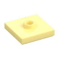 Plate Special 2 x 2 with Groove and Center Stud (Jumper) em Amarelo vivo claro