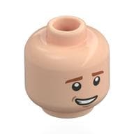 Minifig Head Ron Weasley, Reddish Brown Eyebrows, Worried / Sad Print