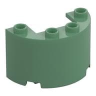 Cylinder Half 2 x 4 x 2 with 1 x 2 Cutout em Verde areia