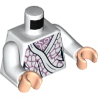 Torso Robe with Lavender Print, White Arms, Light Nougat Hands