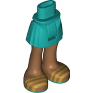 Minidoll Hips and Short Skirt with Medium Nougat Legs, Pearl Gold Sandals