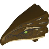 Animal Body Part, Bird / Dragon Head, Upper Jaw with Lime Eyes and Scales / Horns Print