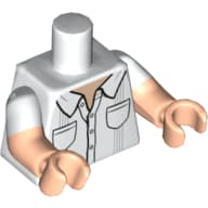 Torso, Dual Molded Arms, Shirt, Two Pockets Print, White Sleeves Pattern, Light Nougat Arms and Hands