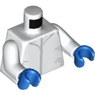 Torso Lab Coat Print, White Arms, Blue Hands