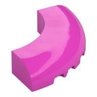 Brick Round Corner 5 x 5 x 1 Curved, Bottom Cut Outs, No Studs, 7 Bottom Tubes em Rosa escuro