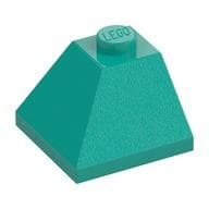 Brick Sloped 45° 2 x 2 Double Convex em Turquesa escuro