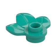 Plant, Plate 1 x 1 Round with 3 Leaves em Turquesa escuro