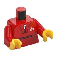 Torso, Tracksuit Jacket, Zipper across Belly, Pocket Print, Red Arms, Yellow Hands