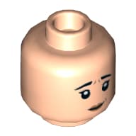 Minifig Head Joyce Byers / Etta Candy, Eyebrows, Peach Lips, Worried Smile / Surprised Print