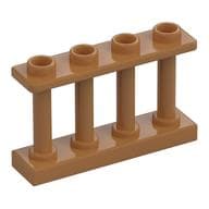 Fence Spindled 1 x 4 x 2 [4 Top Studs] em Nougat médio
