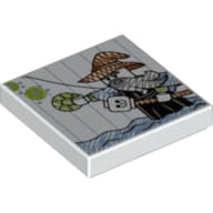 Tile 2 x 2 with Child Drawing Of Wizard with Gem Print