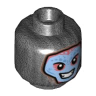 Minifig Head, Balaclava with Blue Face, Smile with Teeth Print