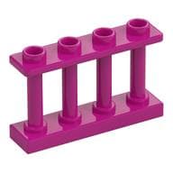 Fence Spindled 1 x 4 x 2 [4 Top Studs] em Magenta