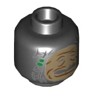 Minifig Head Shrunken Head, Rumpled Face