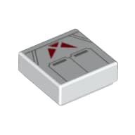 Tile 1 x 1 with Light Bluish Grey, Red Triangles Print