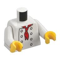 Torso, Chef with 8 Buttons and Long Red Neckerchief / Neckerchief on Back Print, White Arms, Yellow Hands