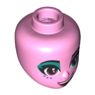 Minidoll Head, Dark Turquoise Eye shadow, Purple Eyes, Purple Freckles