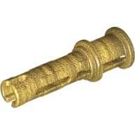 Technic Pin Long with Friction Ridges Lengthwise and Stop Bush [3 Lateral Holes, Big Pin Hole] em Dourado perolado