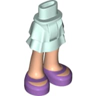 Minidoll Hips and Layered Skirt with Medium Lavender Shoes Print