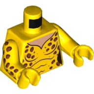 Torso, Jumpsuit with Cheetah Spots Print, Yellow Arms and Hands with Cheetah Spots Print