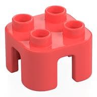 Duplo Chair with no Back / Stool em Coral