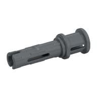 Technic Pin Long with Friction Ridges Lengthwise and Stop Bush [2 Lateral Holes, Small Pin Hole] em Prata fosco