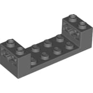 Brick Special 2 x 6 x 1 1/3 with Axle Holes and 2 x 4 Recessed, Bar at Underside em Cinza azulado escuro